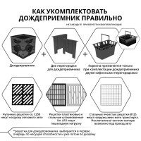 Заглушка лотка водосточного Gidrolica 27x146x83 мм цвет черный