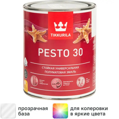 Эмаль Tikkurila Pesto матовая прозрачная база С 0.9л