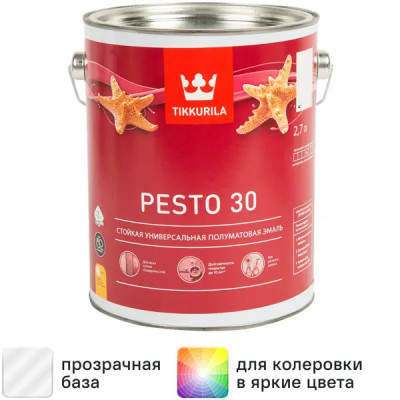 Эмаль Tikkurila Pesto матовая прозрачная база С 2.7л