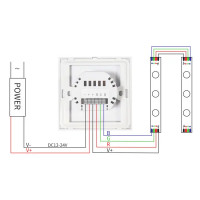 Контроллер встраиваемый RGB 12-24 В 144 Вт IP33