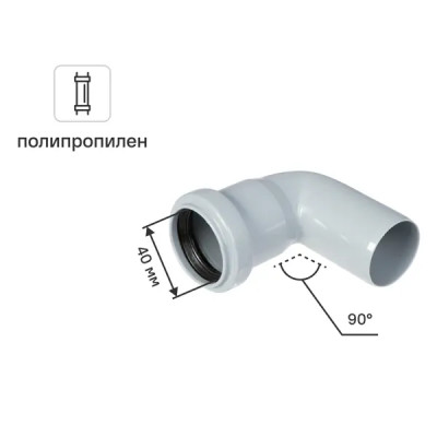 Отвод ø 40x87° полипропилен