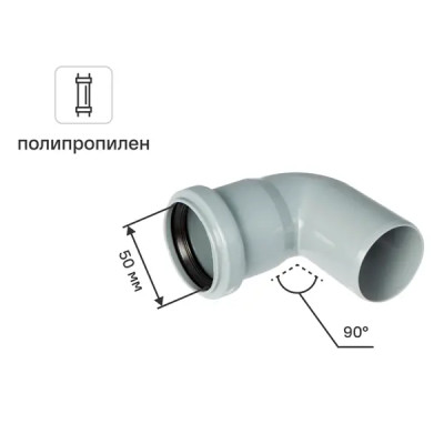 Отвод ø 50x87° полипропилен