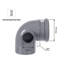 Отвод Политэк левый Ø 110 мм полипропилен