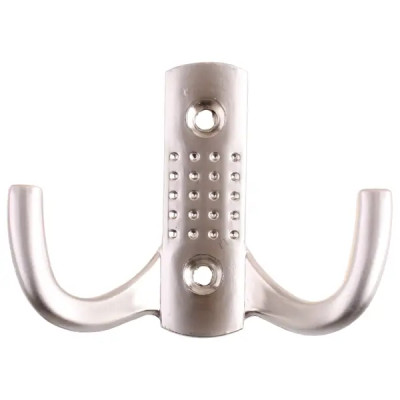 Крючок мебельный K204SN двухрожковый цинк/алюминий цвет матовый никель