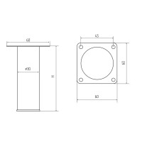 Ножка круглая 800х30 мм цвет хром