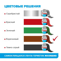 Лента-герметик Никобенд 10x0.15 м цвет коричневый