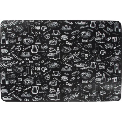 Салфетка-скатерть Завтрак 60x90 см прямоугольная ПВХ цвет чёрный