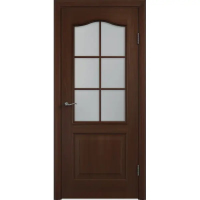 Дверь межкомнатная Антик остеклённая ПВХ ламинация цвет итальянский орех 90x200 см