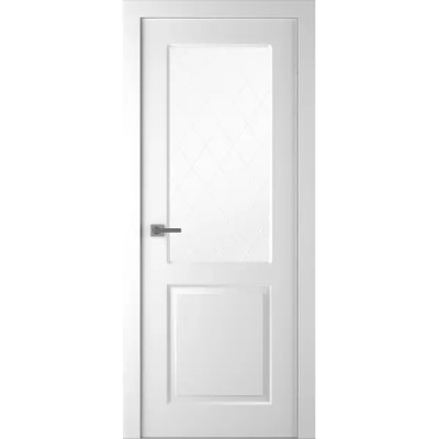 Дверь межкомнатная Австралия остеклённая эмаль цвет белый 60x200 см (с замком)