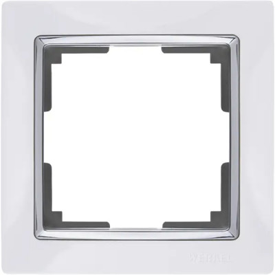 Рамка для розеток и выключателей Werkel Snabb 1 пост, цвет белый/хром