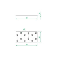 Пластина соединительная PS 80x40x1.8