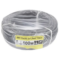 Кабель Партнер-Электро ВВГпнг(A) 3x1.5 мм 100 м ГОСТ цвет черный