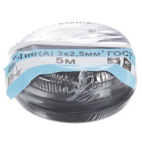 Кабель Партнер-Электро ВВГпнг(A) 3x2.5 мм 5 м ГОСТ цвет черный