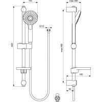 Набор для душа Ideal Standard IdealRain Evo Round B2620AA 3 режима цвет хром