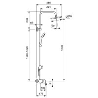 Душевая стойка Vidima Balance BA270AA со смесителем