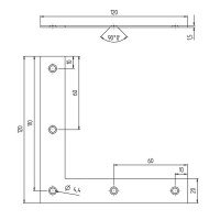 Оконный уголок GAH ALBERTS NA нержавеющая сталь 120x120x20x1.5