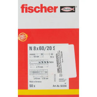 Дюбель-гвоздь потайной Fischer 8х60 мм, нейлон, 50 шт.