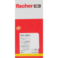 Дюбель-гвоздь потайной Fischer 8х100 мм, нейлон, 50 шт.