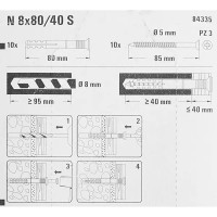 Дюбель-гвоздь потайной Fischer 8x80 мм 10 шт.