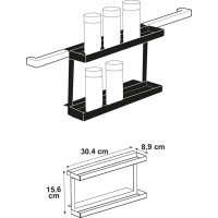 Полка для специй Delinia ID 30.4x15.6x8.9 см сталь цвет чёрный