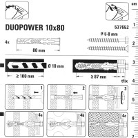 ДЮБ УН НЕЙЛ 10x80 4ШТ FISCHER DUO