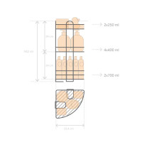 Полка для ванной ЧМЗ Лидер 501-006-02 угловая 3 яруса 22.5x22.5x58 см цвет хром