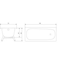 Ванна Reimar стальная 150x70 см ножки в комплекте