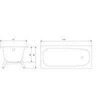 Ванна Reimar стальная 170x70 см ножки в комплекте