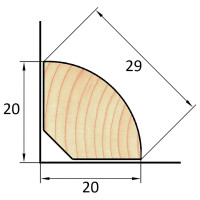 Раскладка угловая деревянная сращенная 20x20x2200 мм хвоя Экстра