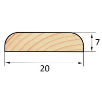 Раскладка плоская деревянная сращенная 7x20x2200 мм хвоя Экстра