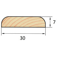 Раскладка плоская деревянная сращенная 7x30x2200 мм хвоя Экстра