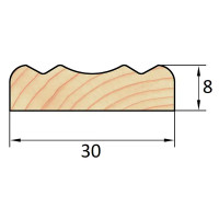 Раскладка фигурная деревянная сращенная 8x30x2200 мм хвоя Экстра