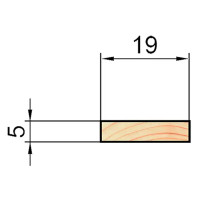 Рейка сращенная 5x19x2200 мм хвоя сорт Экстра прямая