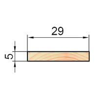 Рейка сращенная 5x29x1000 мм хвоя сорт Экстра прямая