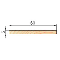 Рейка сращенная 5x60x1000 мм хвоя сорт Экстра прямая