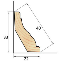 Плинтус деревянный сращенный ПРС-40 11x40x2200 мм хвоя Экстра
