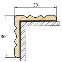 Уголок фигурный деревянный сращенный 30x30x2200 мм хвоя Экстра