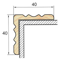 Уголок фигурный деревянный сращенный 40x40x2200 мм хвоя Экстра