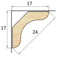 Угол внутренний деревянный сращенный 7x24x2100-2200 мм хвоя Экстра