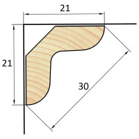 Угол внутренний деревянный сращенный 11x30x2100-2200 мм хвоя Экстра