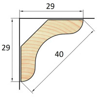 Угол внутренний деревянный сращенный 13x40x2100-2200 мм хвоя Экстра
