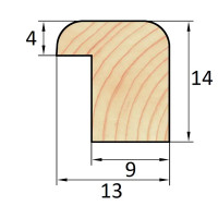 Профиль окантовочный деревянный сращенный 13x14x2100-2200 мм хвоя Экстра