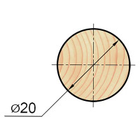 Круглый погонаж деревянный сращенный 20x2100-2200 мм хвоя Экстра