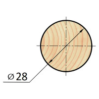 Круглый погонаж деревянный сращенный 28x2100-2200 мм хвоя Экстра