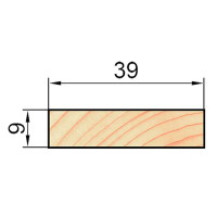 Декоративный брусок сращенный 9x39x2200 мм хвоя сорт Экстра прямой