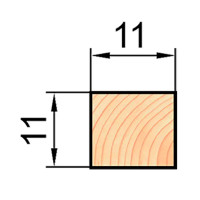 Декоративный брусок сращенный 11x11x2200 мм хвоя сорт Экстра прямой