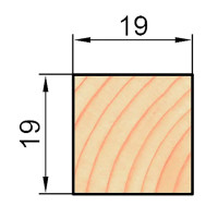 Декоративный брусок сращенный 19x19x1000 мм хвоя сорт Экстра прямой