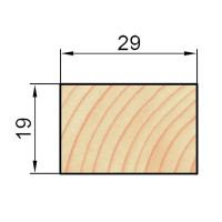 Декоративный брусок сращенный 19x29x2200 мм хвоя сорт Экстра прямой
