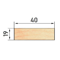 Декоративный брусок сращенный 19x40x1000 мм хвоя сорт Экстра прямой с фаской угла