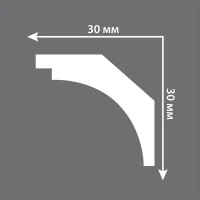 Плинтус потолочный полистирол ударопрочный Decomaster D115 белый 30х30х2000 мм